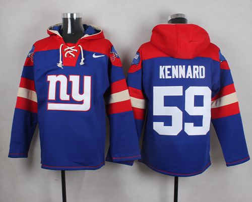 Nike Giants #59 Devon Kennard Royal Blue Player Pullover NFL Hoodie - Click Image to Close
